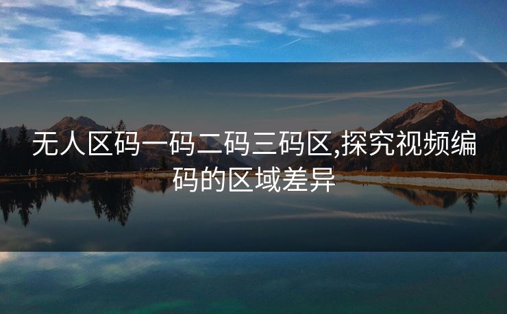 无人区码一码二码三码区,探究视频编码的区域差异