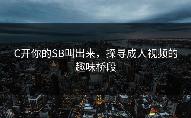 C开你的SB叫出来，探寻成人视频的趣味桥段