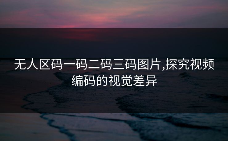 无人区码一码二码三码图片,探究视频编码的视觉差异