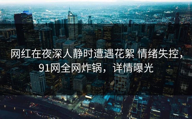 网红在夜深人静时遭遇花絮 情绪失控,91网全网炸锅,详情曝光 网红在夜深人静时遭遇花絮 情绪失控,91网全网炸锅,详情曝光